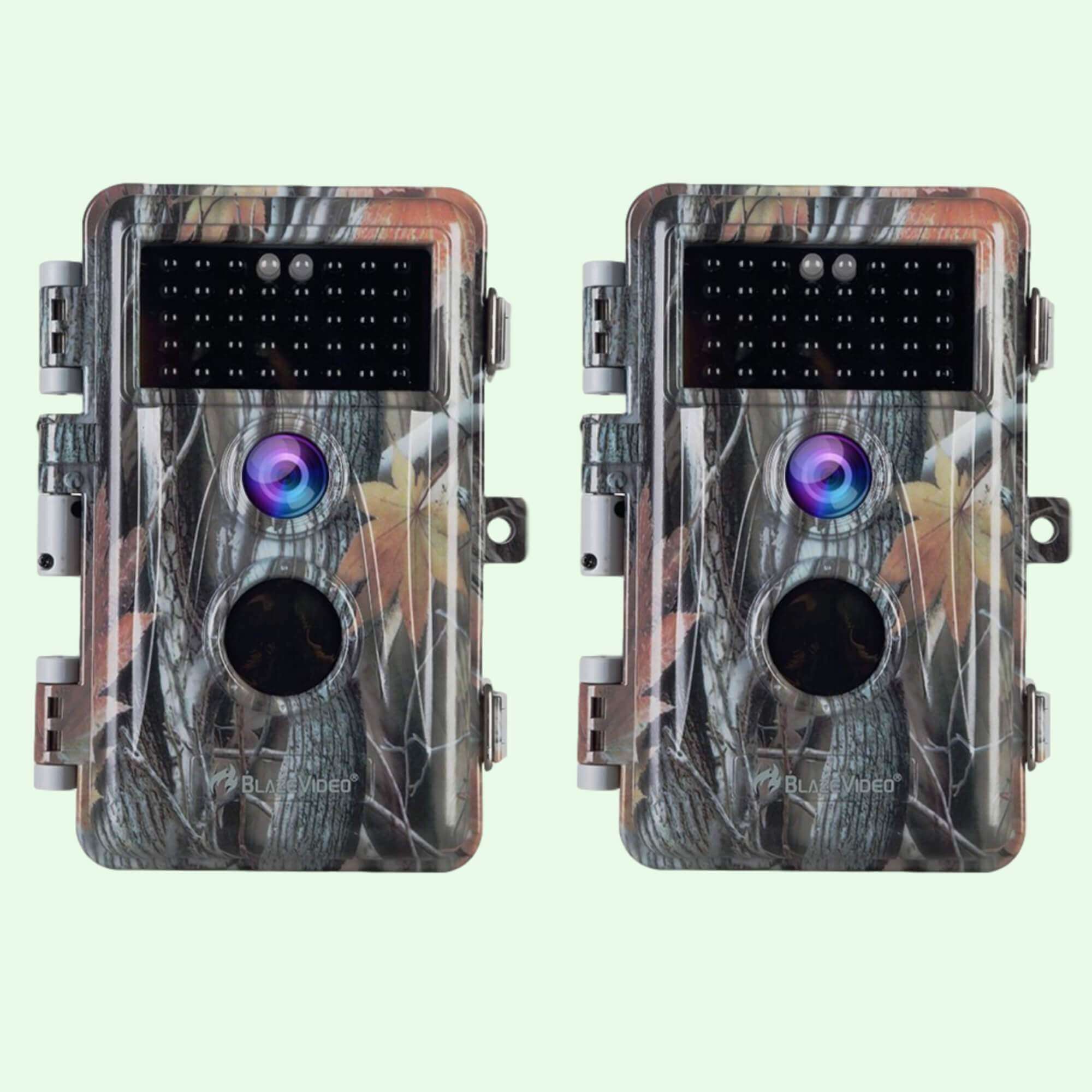 2 tlg. Wildkamera 64MP 1296p mit Bewegungsmelder Nachtsicht Maximale Entfernung bis 75Füße, 0,3s Trigger Geschwindigkeit , IP66 Wasserdichter| A252
