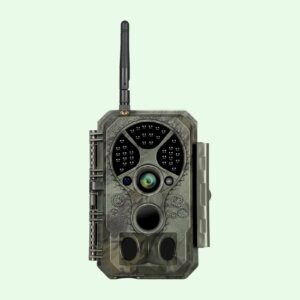 Wildkamera Wlan Fotofalle Jagdkamera Wildtierkamera 64MP 1296P 0,1s Schnelle Trigger Geschwindigkeit Nachtsicht Bewegungsmelder 120°PIR IP66 Wasserdichter | A350W Grün