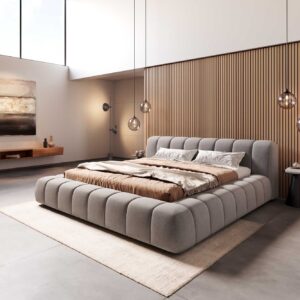 Polsterbettgestell Cutio 180x200 cm Mikrofaser Grau