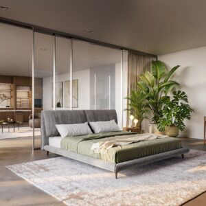 Polsterbettgestell Cusino 180x200 cm Mikrofaser Grau