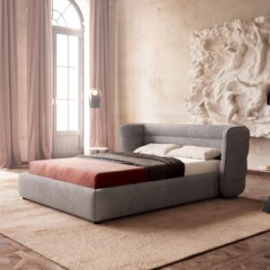 Polsterbettgestell Simea 140x200 cm Mikrofaser Grau