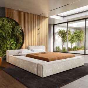 Polsterbettgestell Kalinea 140x200 cm Cord Beige
