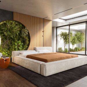 Polsterbettgestell Kalinea 180x200 cm Cord Beige