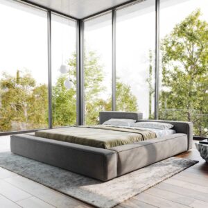 Polsterbettgestell Kalinea 180x200 cm Mikrofaser Grau