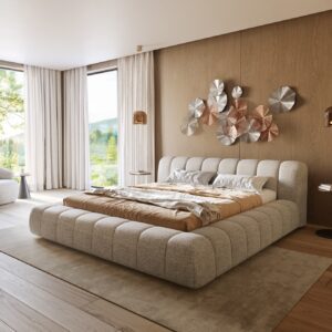 Polsterbettgestell Cutio 180x200 cm Webstoff Soft Beige