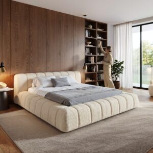 Polsterbettgestell Cutio 180x200 cm Teddystoff Beige