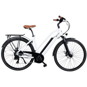 City E-Bike B15 – 28 Zoll – Weiß/Braun