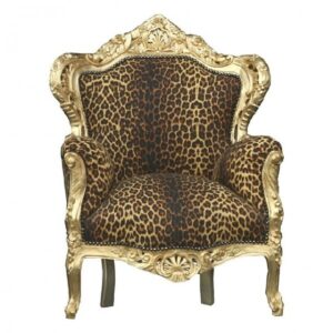 Casa Padrino Barock Sessel "King" Leopard/Gold