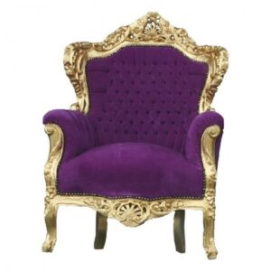 Barock Sessel "King" Lila/Gold
