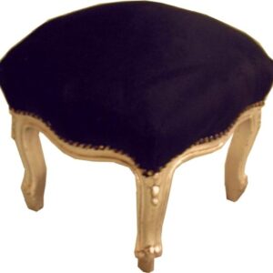 Casa Padrino Barock FuÃhocker Schwarz / Gold BW