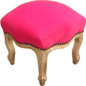 Casa Padrino Barock FuÃhocker Pink / Silber