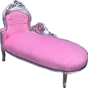 Baroque Chaiselounge "King" Rose/Silver