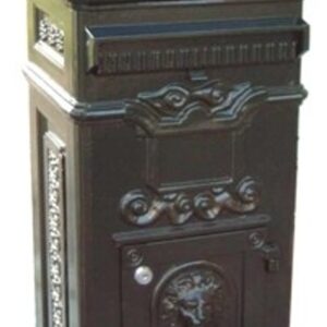 Casa Padrino Jugendstil Standbriefkasten Grün - Aluminium Briefkasten - Postkasten - Säulenbriefkasten