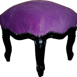Barock FuÃhocker Lila / Schwarz