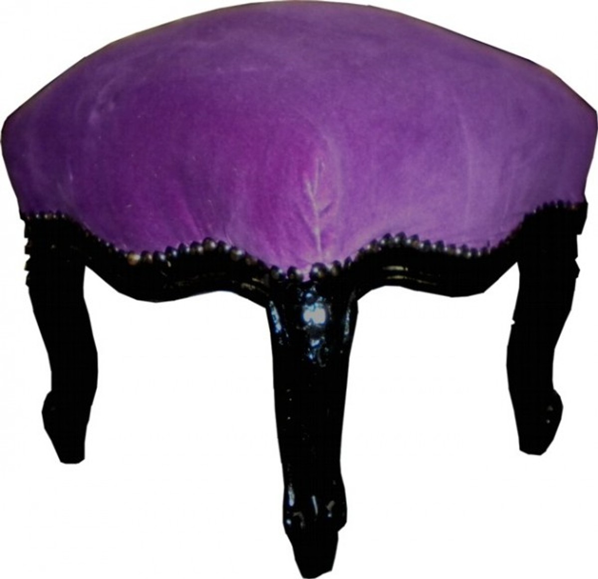 Barock FuÃhocker Lila / Schwarz
