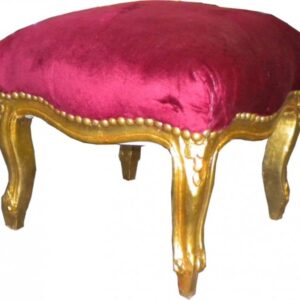 Barock FuÃhocker Bordeaux / Gold