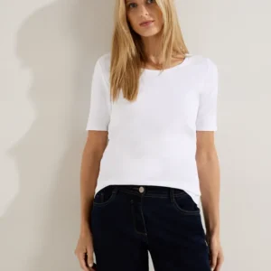 Basic T-Shirt mit Rundhals in Unifarbe