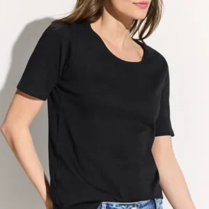 Basic T-Shirt mit Rundhals in Unifarbe