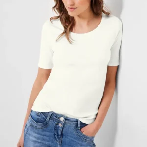 Basic T-Shirt mit Rundhals in Unifarbe