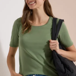 Basic T-Shirt mit Rundhals in Unifarbe