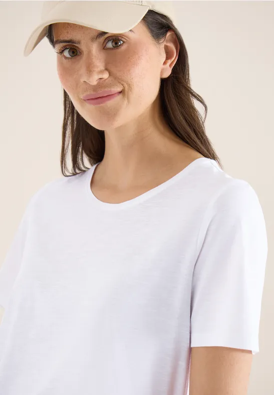 Basic T-Shirt mit Rundhals in Unifarbe