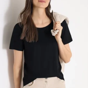 Basic T-Shirt mit Rundhals in Unifarbe