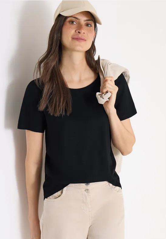 Basic T-Shirt mit Rundhals in Unifarbe