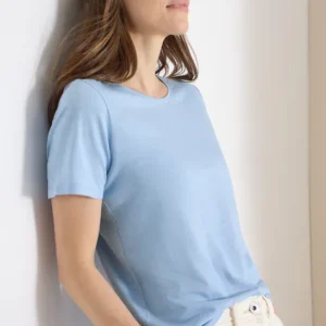 Basic T-Shirt mit Rundhals in Unifarbe