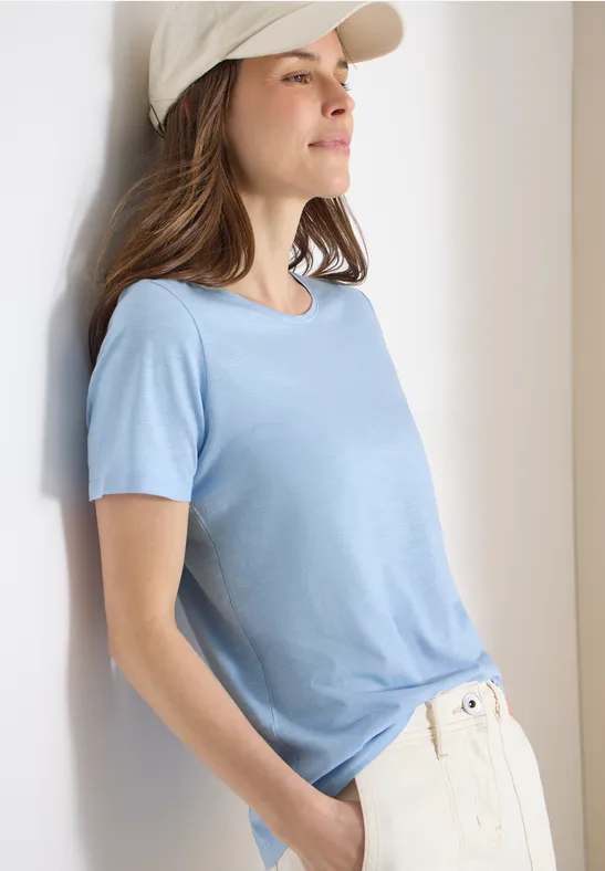 Basic T-Shirt mit Rundhals in Unifarbe