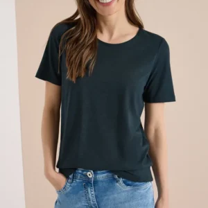 Basic T-Shirt mit Rundhals in Unifarbe