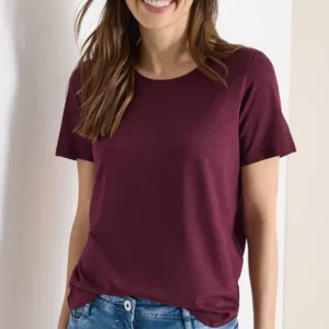 Basic T-Shirt mit Rundhals in Unifarbe
