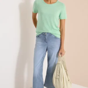 Basic T-Shirt mit Rundhals in Unifarbe