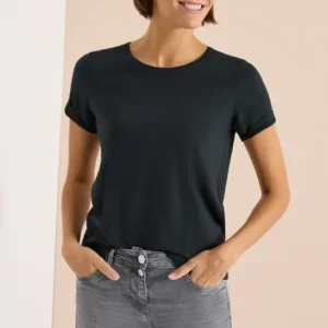 Basic T-Shirt mit Rundhals in Unifarbe