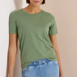 Basic T-Shirt mit Rundhals in Unifarbe