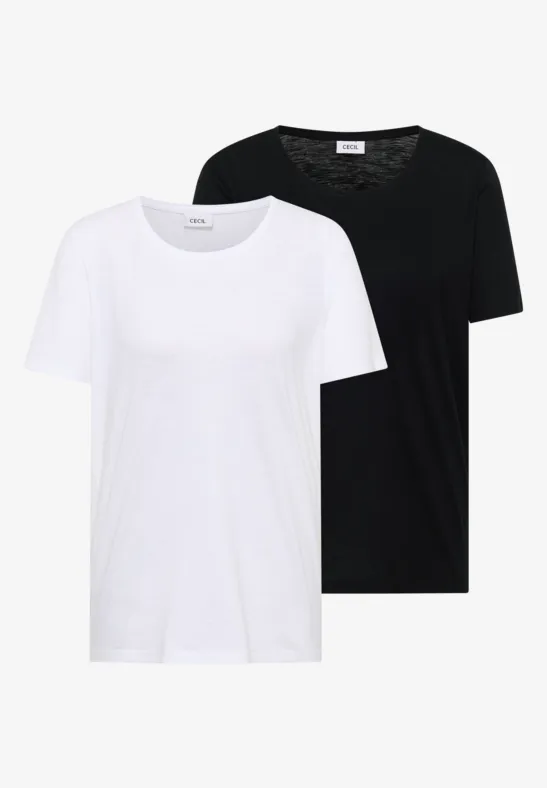 Basic T-Shirt mit Rundhals im 2er-Pack