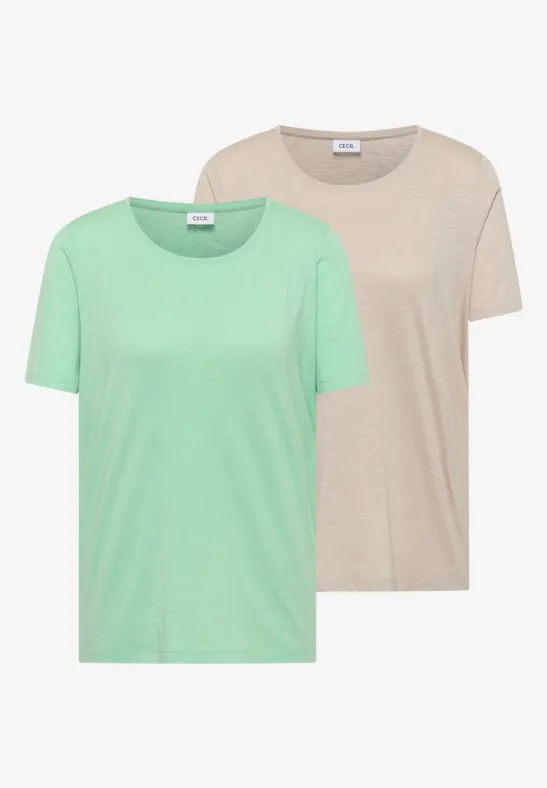 Basic T-Shirt mit Rundhals im 2er-Pack