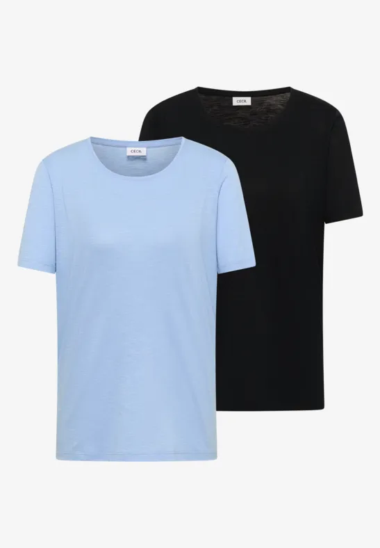 Basic T-Shirt mit Rundhals im 2er-Pack