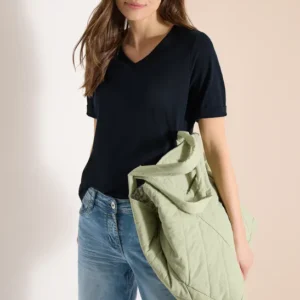 Basic T-Shirt mit Kurzarm und V-Neck