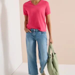 Basic T-Shirt mit Kurzarm und V-Neck