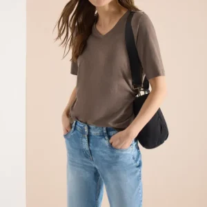 Basic T-Shirt mit Kurzarm und V-Neck