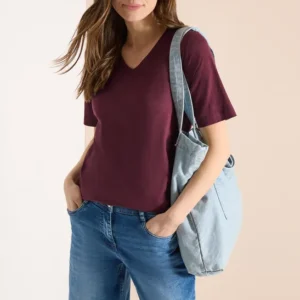 Basic T-Shirt mit Kurzarm und V-Neck