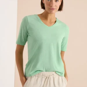 Basic T-Shirt mit Kurzarm und V-Neck