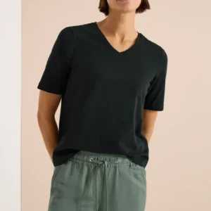 Basic T-Shirt mit Kurzarm und V-Neck