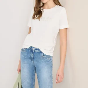 Basic T-Shirt mit Rundhals und Print