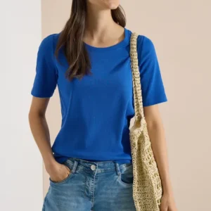 Basic T-Shirt in Rippstruktur