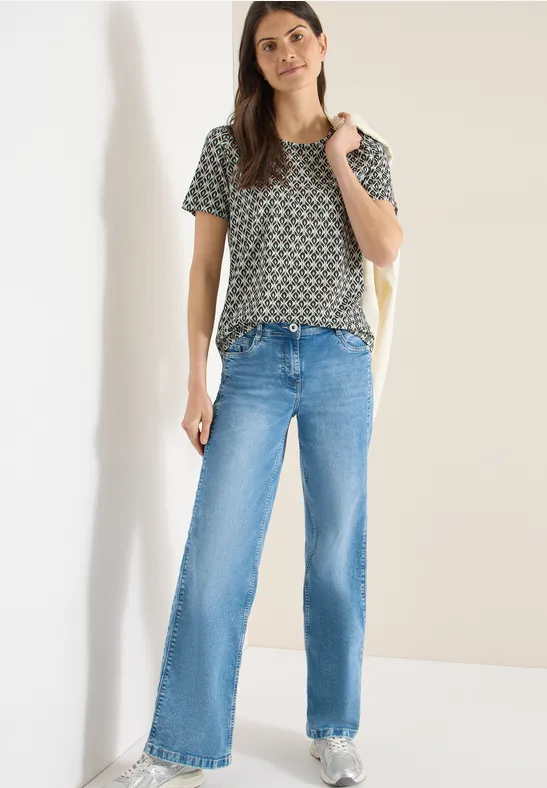 Basic T-Shirt mit Minimal Print