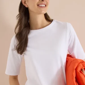 Basic T-Shirt mit U-Boot-Ausschnitt