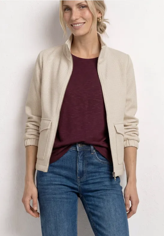 Jacke mit Stehkragen und Zipper