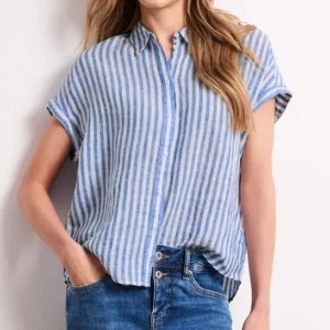 Dropped Shoulder Bluse aus Leinen