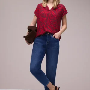 Dropped Shoulder Bluse mit Print